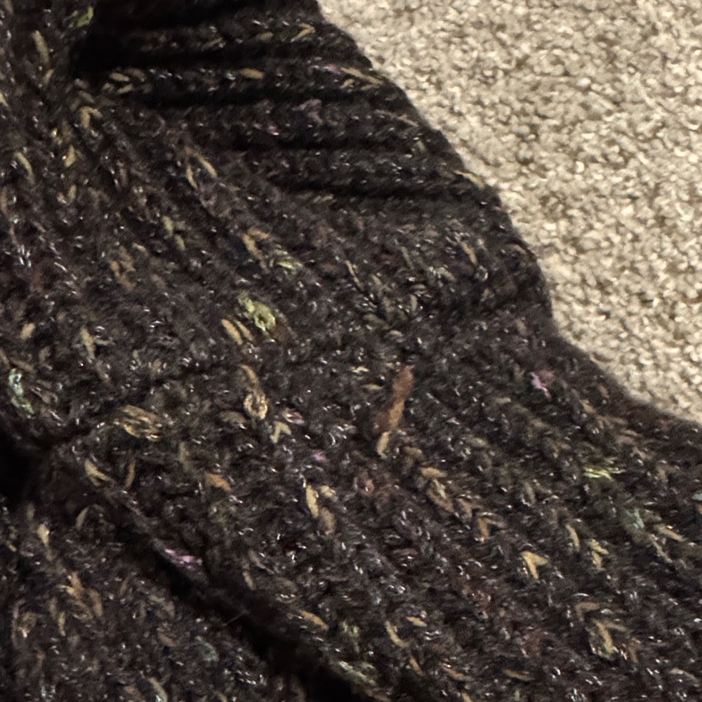 Brown Ribbed Knit Infinity Scarf - Picture 3 of 3